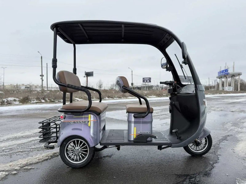 Електричний трицикл з дахом Crosser TR-7 МАХ 1000W-72V-24Ah графен 2026 Електротрайк — фото 4