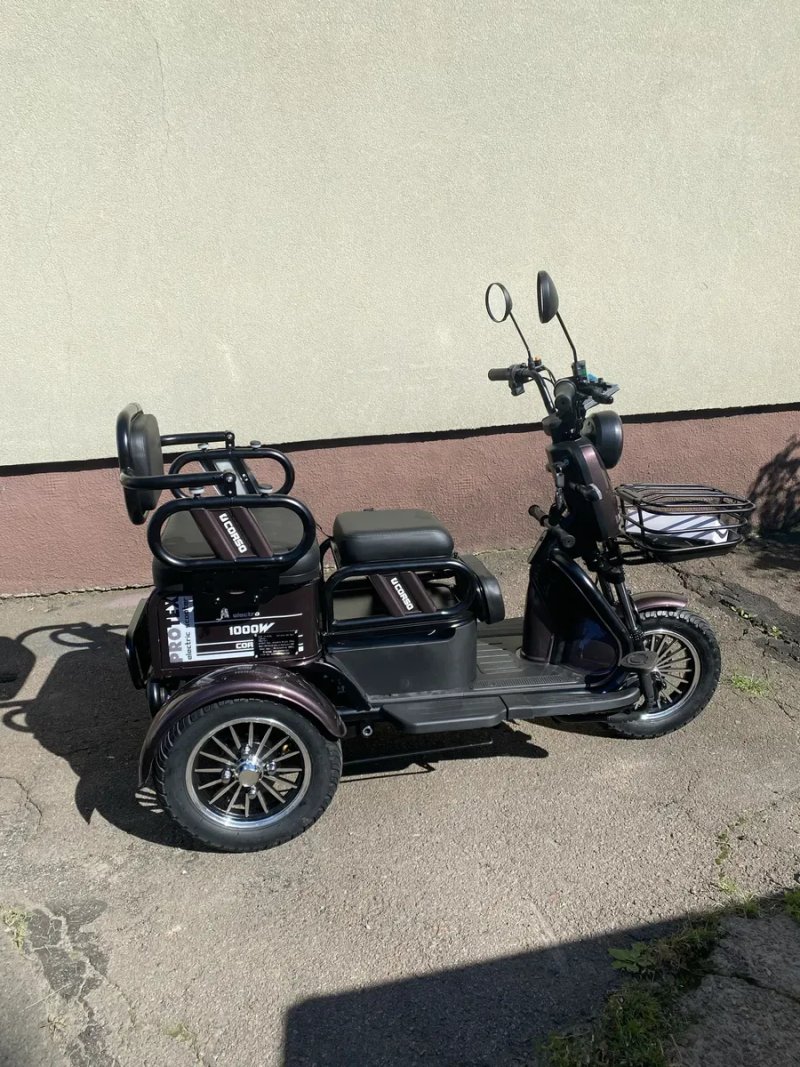 Електричний трицикл з кузовом CORSO PROTEX 1200W72V-23Ah шини 10"-10" — фото 3