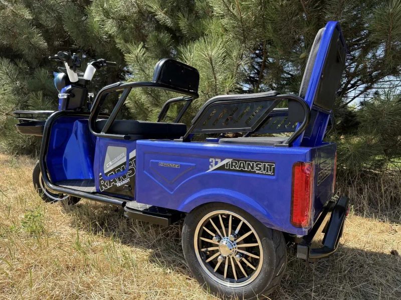 Електро трицикл Crosser TR-5 L LiFepo4 літій залізофосфат 77V/30AH/1500W 2026 Електротрайк 3 колісний скутер  Синій — фото 4