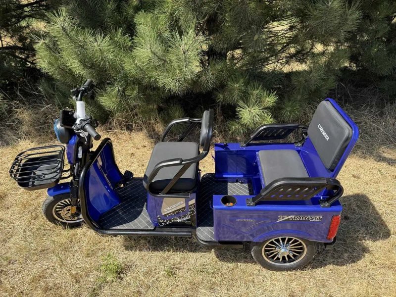 Електро трицикл Crosser TR-5 L LiFepo4 літій залізофосфат 77V/30AH/1500W 2026 Електротрайк 3 колісний скутер  Синій — фото 6