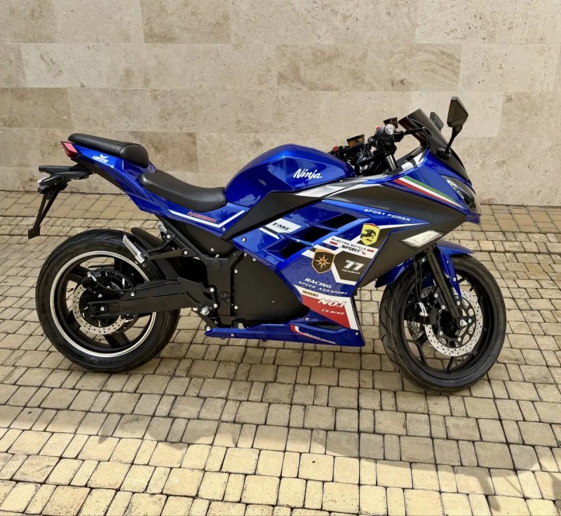 Електробайк Ninja 2990Вт, синій, гарантія, є розстрочка,електромотоцикл — фото 4