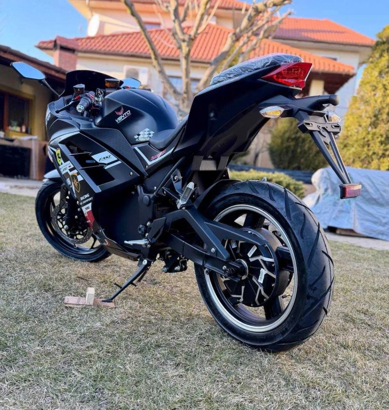 Электромотоцикл Ninja Электробайк 2950W шлем ПОДАРОК чорний 45 a Li-on — фото 2