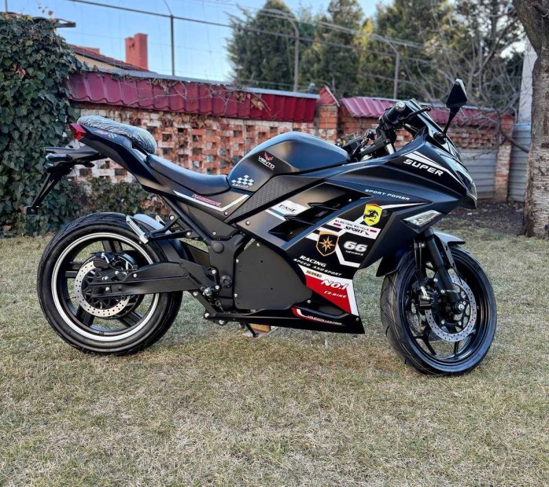 Электромотоцикл Ninja Электробайк 2950W шлем ПОДАРОК чорний 45 a Li-on — фото 3