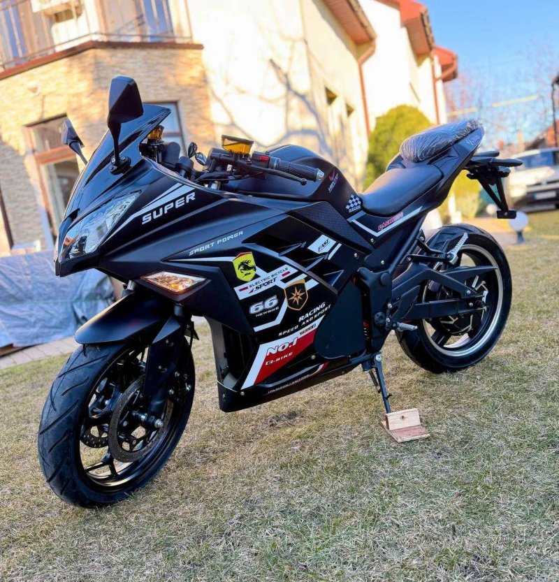Электромотоцикл Ninja Электробайк 2950W шлем ПОДАРОК чорний 45 a Li-on — фото 5