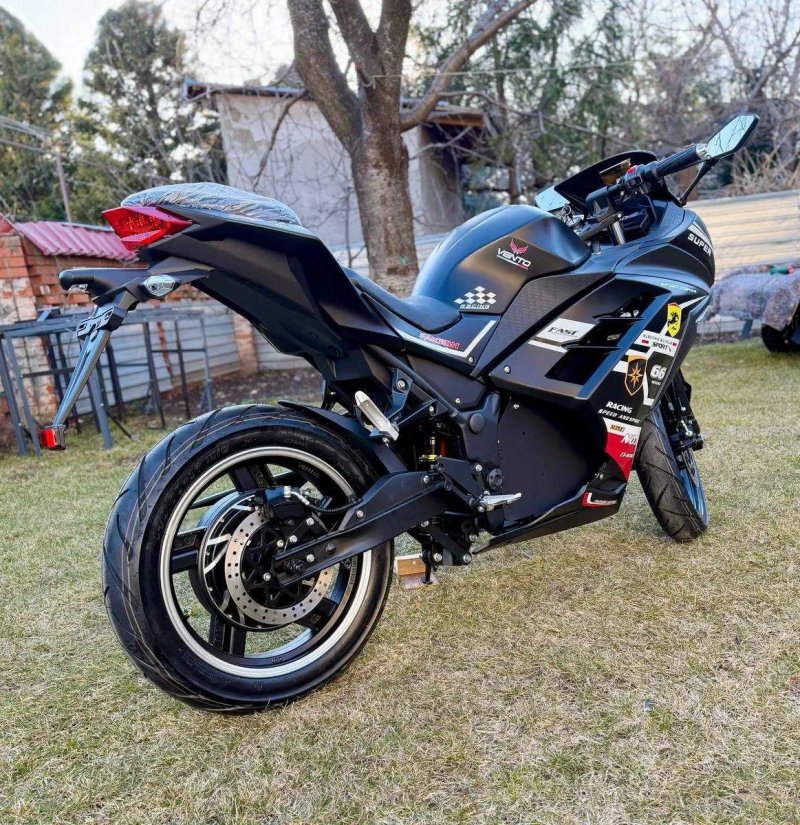 Электромотоцикл Ninja Электробайк 2950W шлем ПОДАРОК чорний 45 a Li-on — фото 6