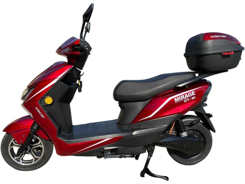 Електроскутер Oscar Mirage GT-15 1500W 72V 25Ah графен червоний двомісний — фото 3