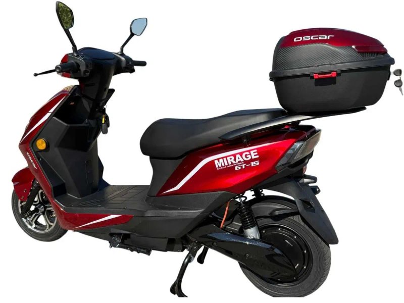 Електроскутер Oscar Mirage GT-15 1500W 72V 25Ah графен червоний двомісний — фото 6