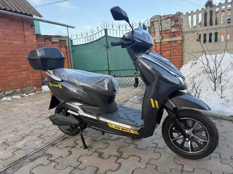 Електроскутер Sok E-Lead PRO 2999W 50A 76.7V LifePo4 / скутер чорний — фото 5