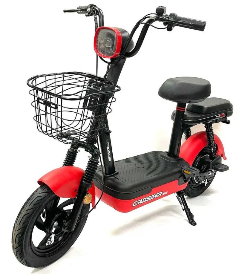 Електровелосипед Crosser Mini мотор 450W, 48V 12AH (4шт АКБ) Червоний — фото 2