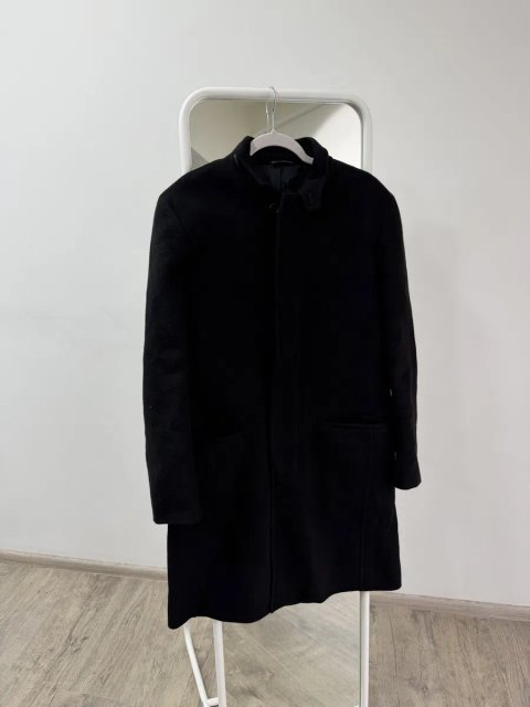 Ermenegildo Zegna Mens Cashmere/Wool Black OverCoat Jacket