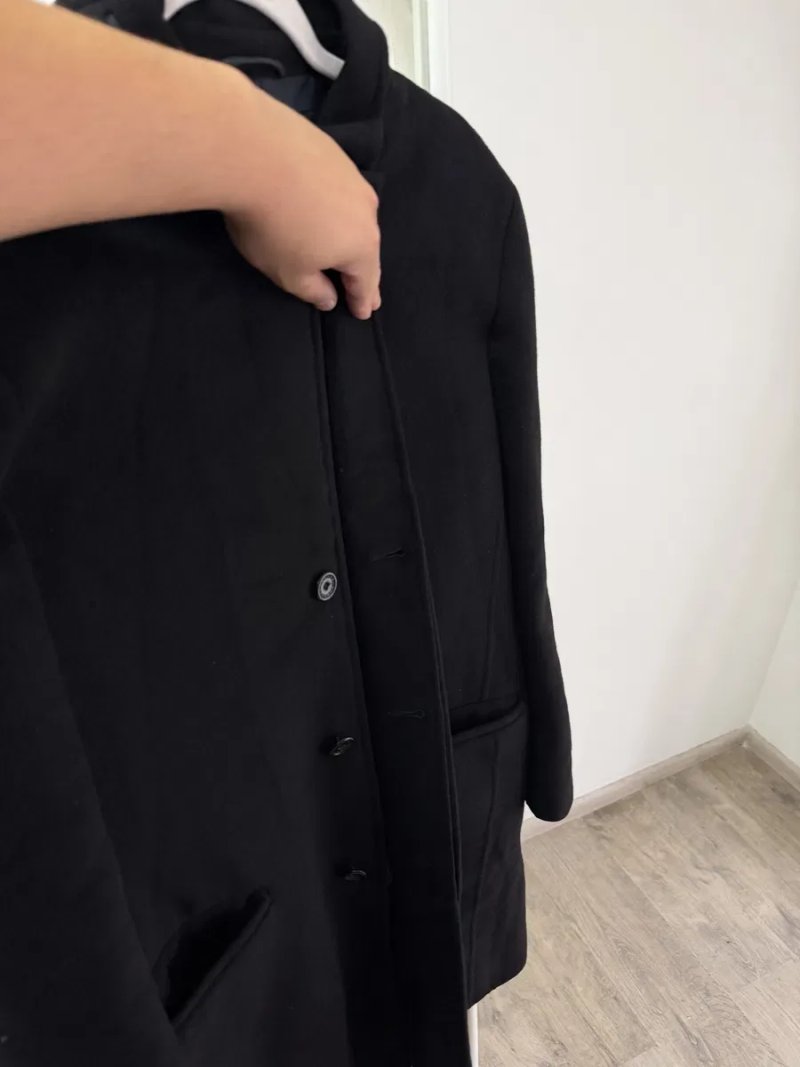 Ermenegildo Zegna Mens Cashmere/Wool Black OverCoat Jacket — фото 3