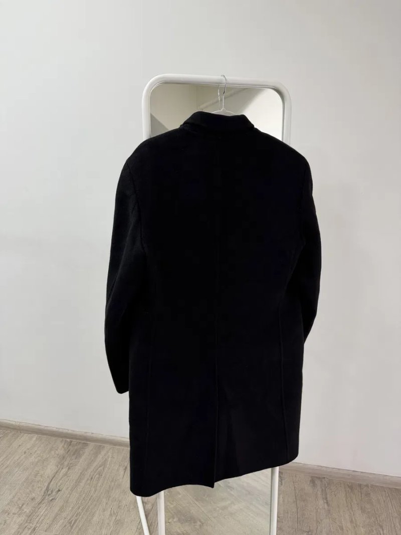 Ermenegildo Zegna Mens Cashmere/Wool Black OverCoat Jacket — фото 4