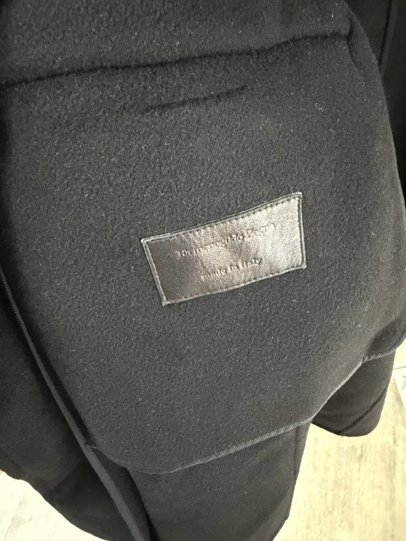Ermenegildo Zegna Mens Cashmere/Wool Black OverCoat Jacket — фото 6