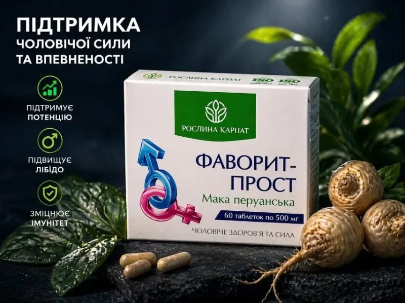 Фаворит-Прост | Мака перуанська | Чоловіче здоров'я | 60 таблеток» — фото 2