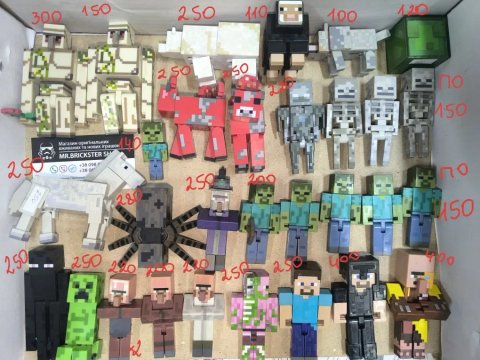 Фигурки Minecraft Майнкрафт фігурки крипер лего Стив Алекс зомби голем скелет житель паук варден свинка корова санта слизь эндермен овца оцелот