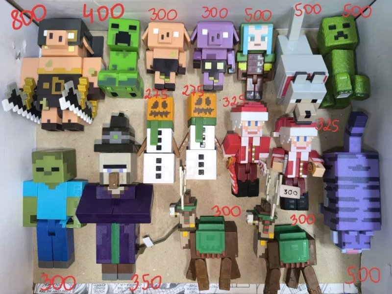 Фигурки Minecraft Майнкрафт фігурки крипер лего Стив Алекс зомби голем скелет житель паук варден свинка корова санта слизь эндермен овца оцелот — фото 2
