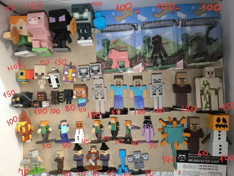 Фигурки Minecraft Майнкрафт фігурки крипер лего Стив Алекс зомби голем скелет житель паук варден свинка корова санта слизь эндермен овца оцелот — фото 7