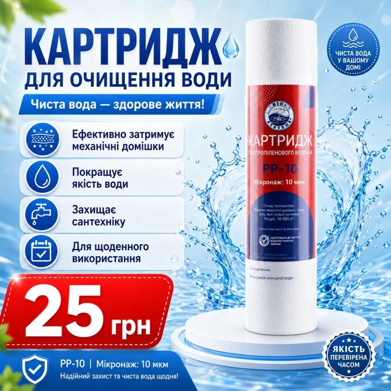 Фільтр 20 грн/шт катрідж для води 10" — фото 2