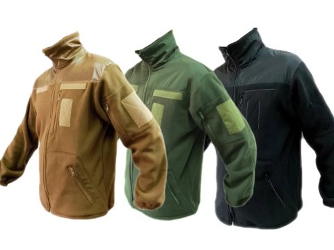 Фліска 340г/м2 койот, хакі, чорна, флісова кофта куртка