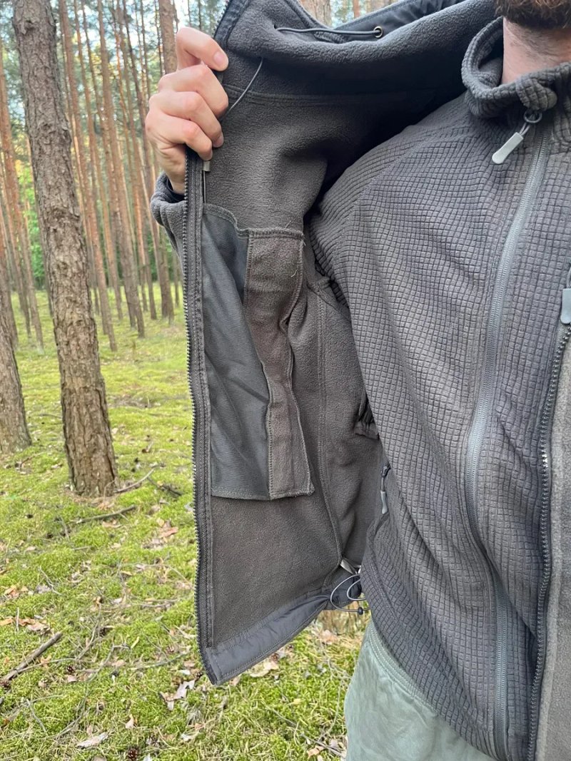 Фліска з капюшоном чоловіча графіт флисовая флиска флісова кофта с — фото 4