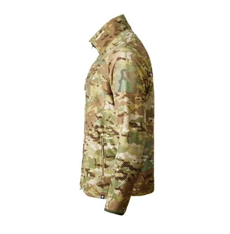 Флісова кофта ALPHA Мультикам Кубик  Тактична військова фліска | Кофта ЗСУ | Fleece 300 г/м² | Military | Multicam | 44-62 — фото 2