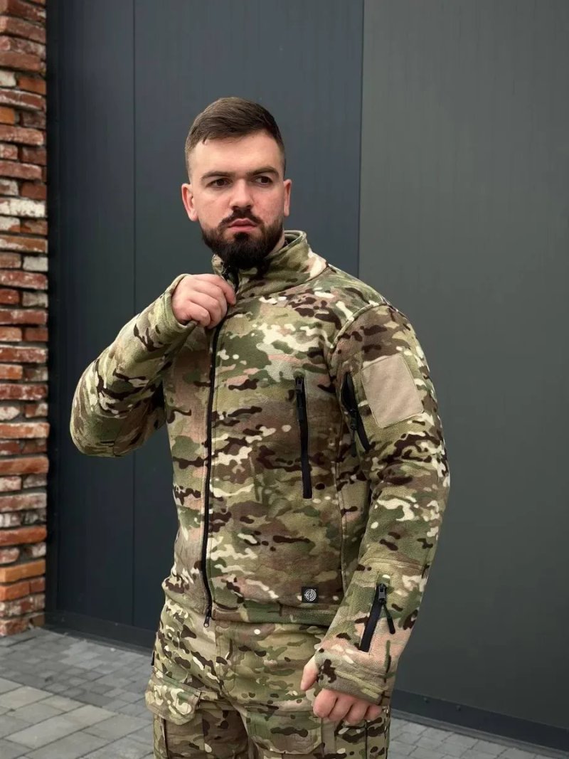Флісова кофта Han Wild Мультикам | Тактична фліска | Військова кофта ЗСУ | Фліс Military Multicam | Тактичний одяг | Кофта 00598 — фото 3
