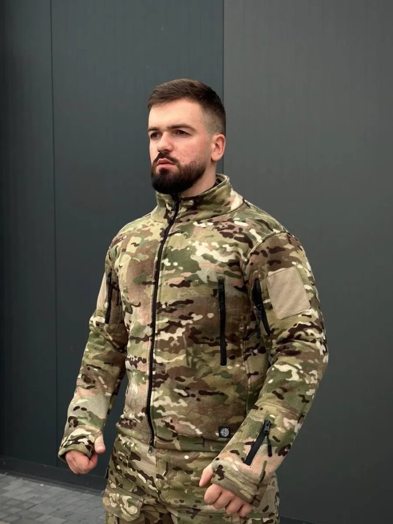 Флісова кофта Han Wild Мультикам | Тактична фліска | Військова кофта ЗСУ | Фліс Military Multicam | Тактичний одяг | Кофта 00598 — фото 4
