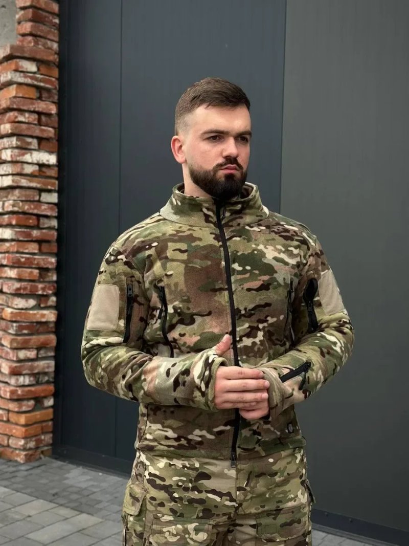 Флісова кофта Han Wild Мультикам | Тактична фліска | Військова кофта ЗСУ | Фліс Military Multicam | Тактичний одяг | Кофта 00598 — фото 5