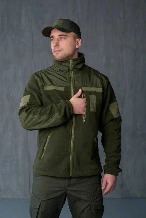 Флісова Кофта МІКРОФЛІС Olive A5 Олива Тактична Військова Тепла