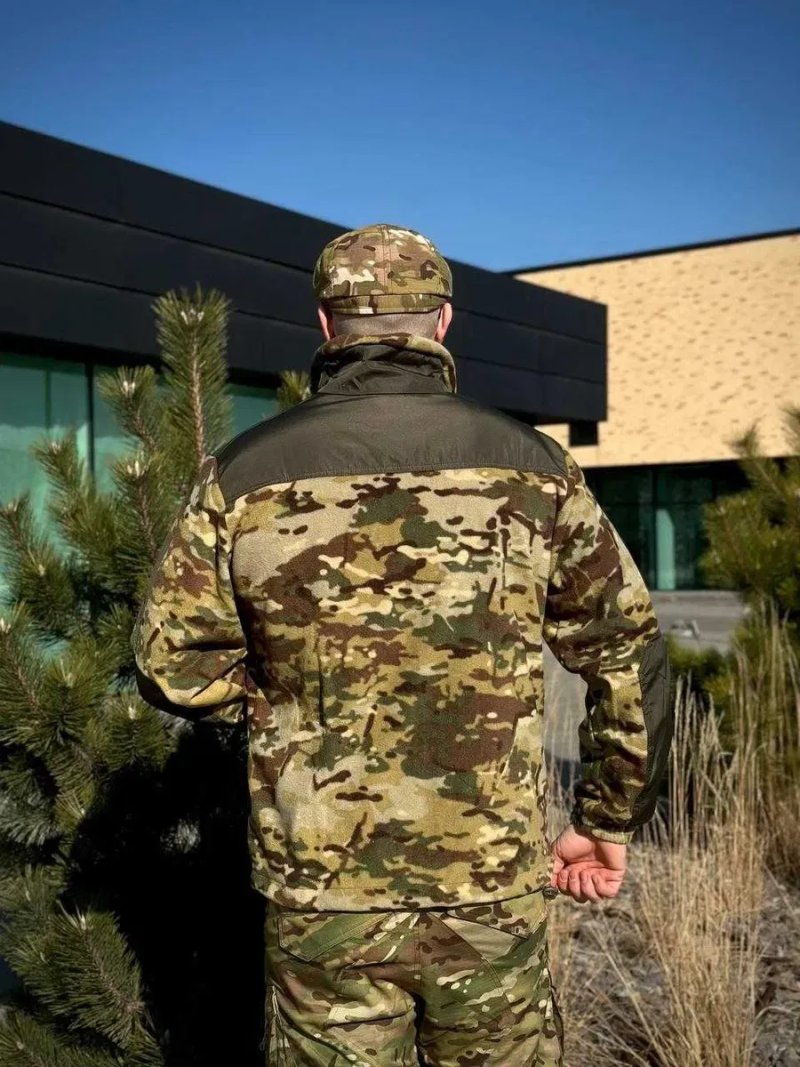 Флісова кофта Military Мікрофліс Мультикам 300 г/м² | Тактична кофта | Тепла військова кофта | Фліс для ЗСУ | Розміри 46-60 | Чоловіча — фото 8