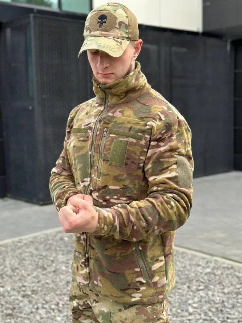 Флісова кофта Мультикам 300 | Тактична фліска | Військова кофта ЗСУ | Фліс Military Multicam | Тактичний одяг | Кофта на флісі | 00080