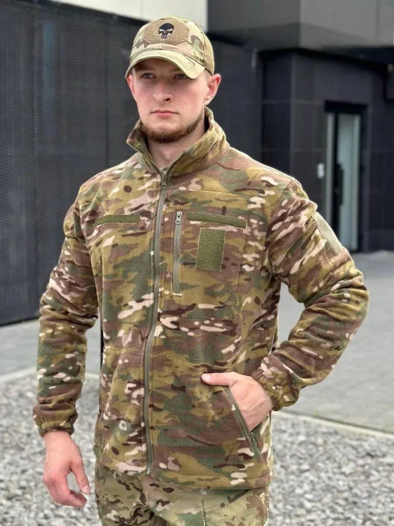 Флісова кофта Мультикам 300 | Тактична фліска | Військова кофта ЗСУ | Фліс Military Multicam | Тактичний одяг | Кофта на флісі | 00080 — фото 3