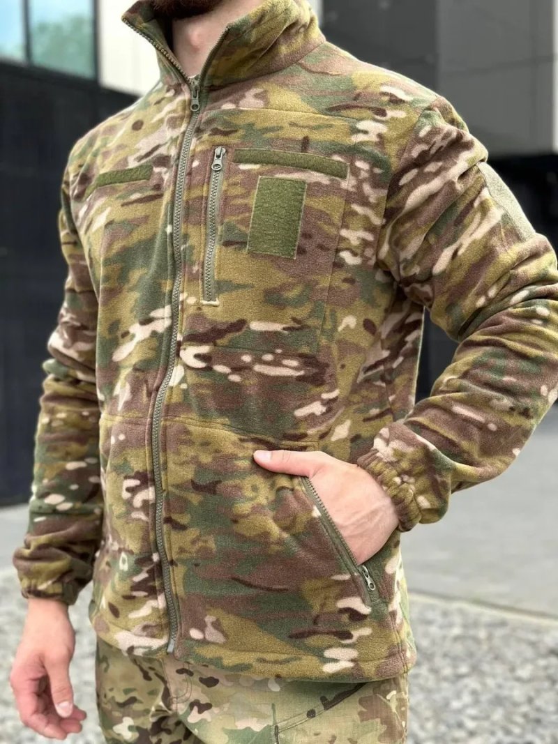 Флісова кофта Мультикам 300 | Тактична фліска | Військова кофта ЗСУ | Фліс Military Multicam | Тактичний одяг | Кофта на флісі | 00080 — фото 6
