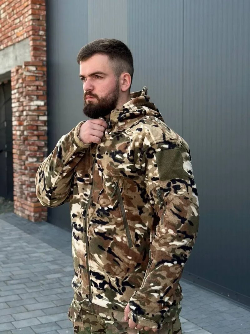 Флісова кофта Shark Мультикам | Тактична фліска | Військова кофта ЗСУ | Military Multicam | Тактичний одяг | Тепла кофта | S-XXXL — фото 2