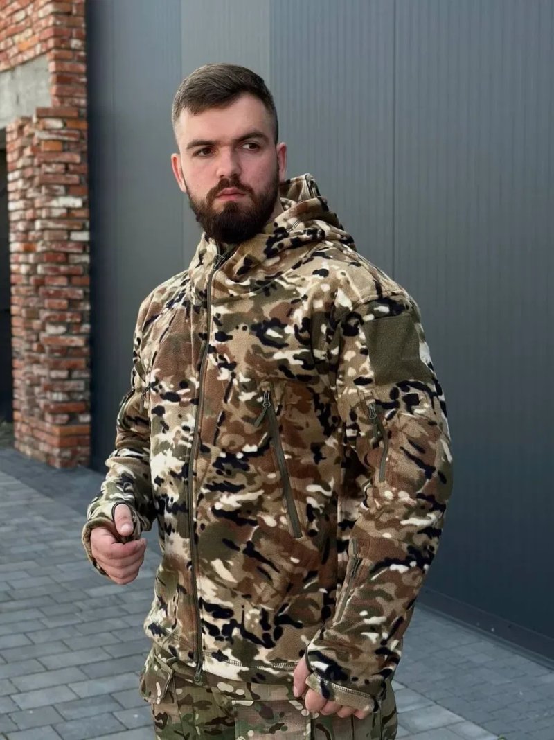 Флісова кофта Shark Мультикам | Тактична фліска | Військова кофта ЗСУ | Military Multicam | Тактичний одяг | Тепла кофта | S-XXXL — фото 3