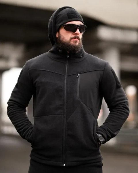 Флісовий спортивний Є В КІЛЬКОХ КОЛЬОРАХ тактичний костюм TARANTUL black / Чоловічий флісовий костюм / теплий осінь зима кофта + штани комплект чорний