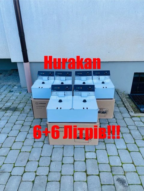 Фритюрниця Подвійна Hurakan Професійна 6+6 Літрів Німеччина!!!
