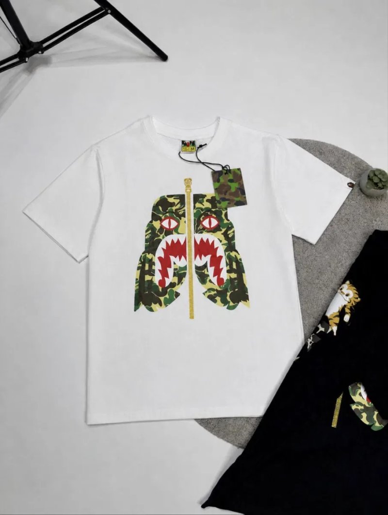 Футбока bape tiger бейп тайгер черная чорна зелений принт — фото 2
