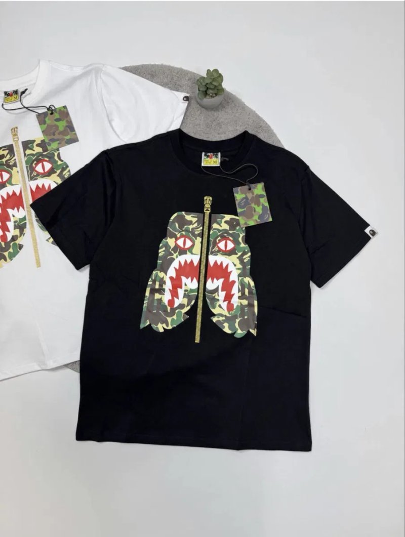 Футбока bape tiger бейп тайгер черная чорна зелений принт — фото 3