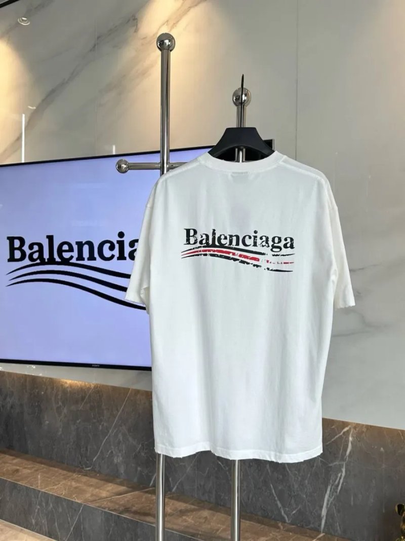 Футболка Balenciaga чорна / біла оверсайз S M L XL — фото 3
