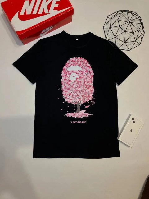 Футболка Бейп чорна / бейп сакура / футболка Bape Sakura / Майка BAPE / унісекс / дешево / футболки бейп / BAPE сакура