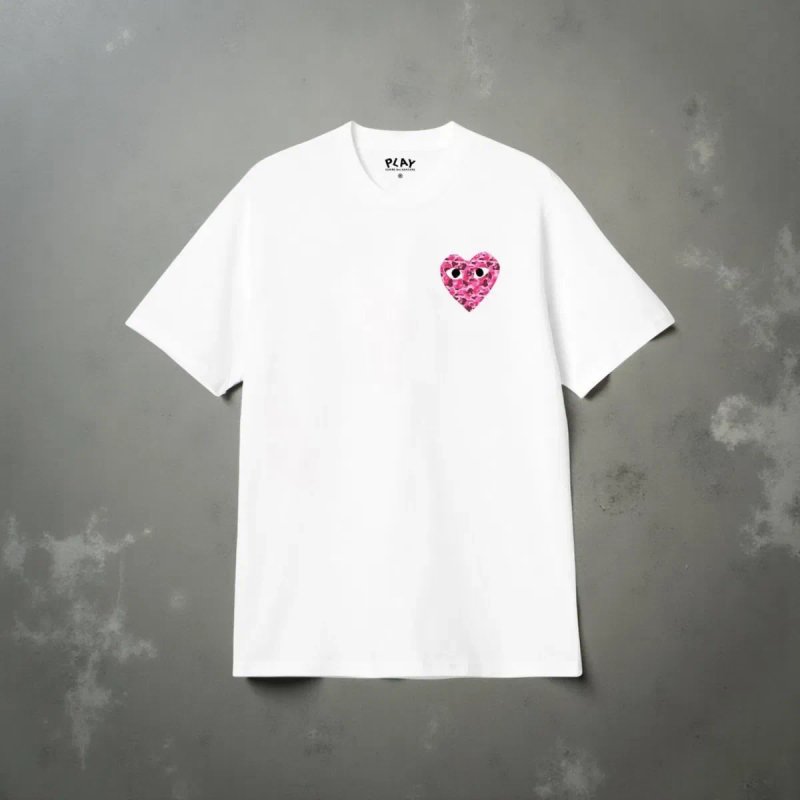 Футболка  Comme des Garcons Play Logo унисекс черная белая плей New — фото 2
