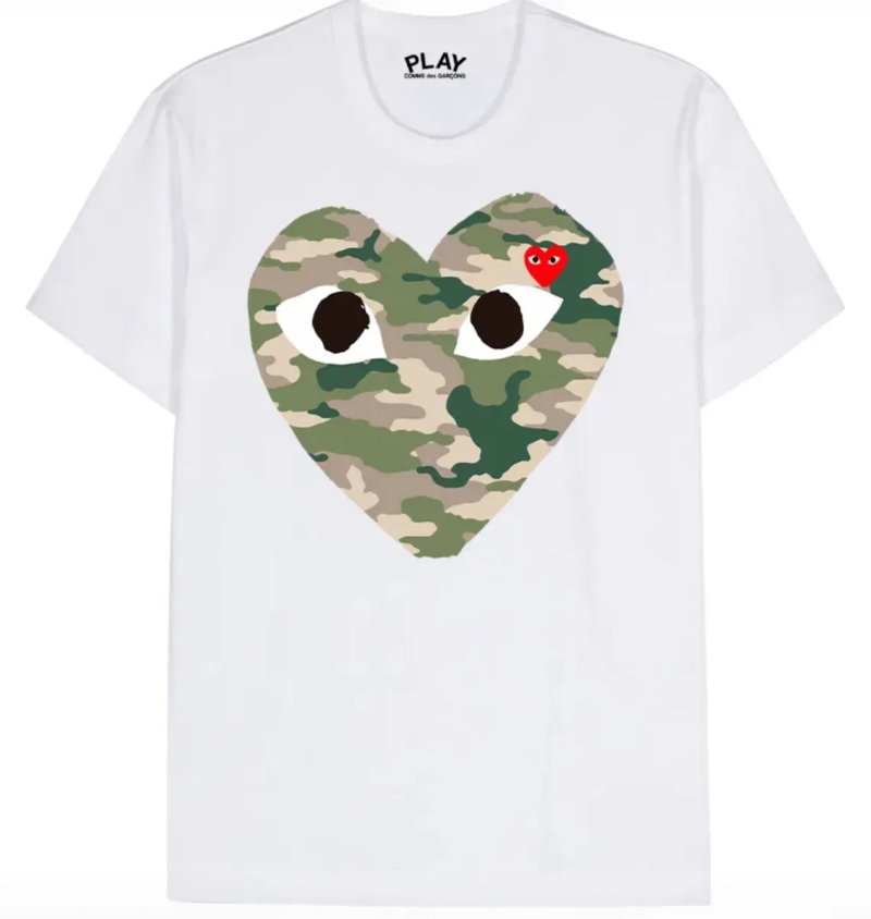 Футболка  Comme des Garcons Play Logo унисекс черная белая плей New — фото 3