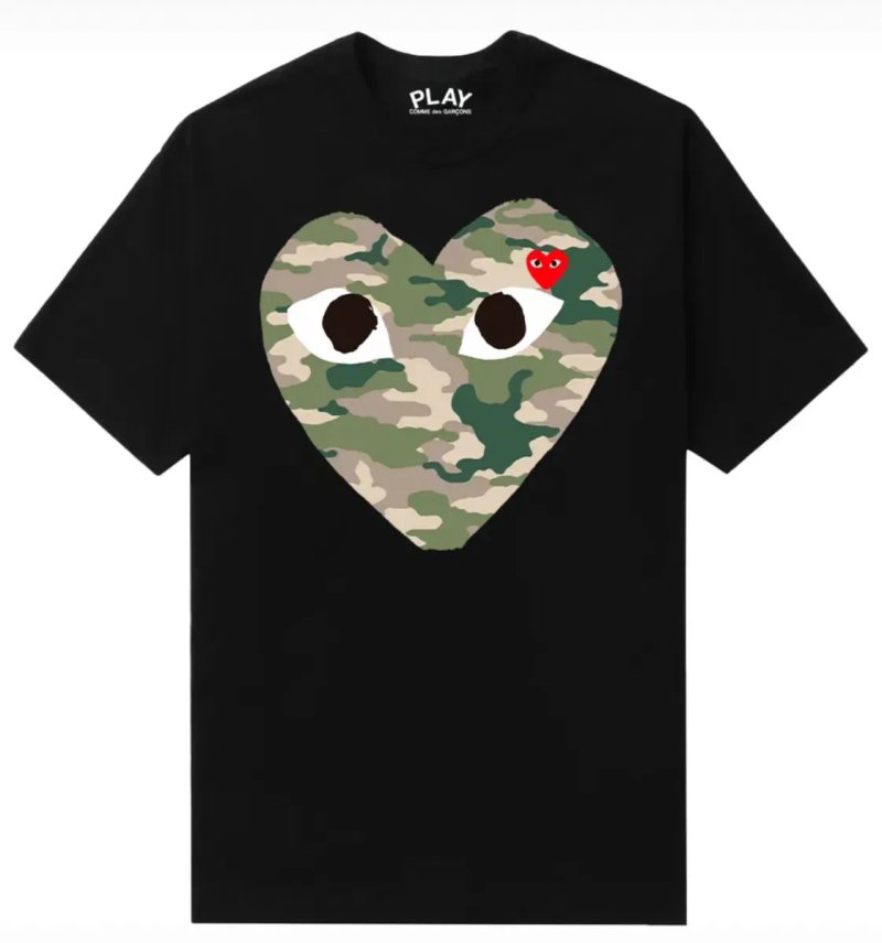 Футболка  Comme des Garcons Play Logo унисекс черная белая плей New — фото 4