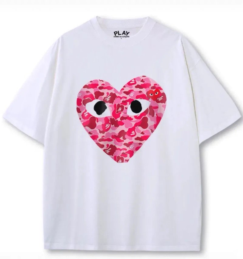 Футболка  Comme des Garcons Play Logo унисекс черная белая плей New — фото 6