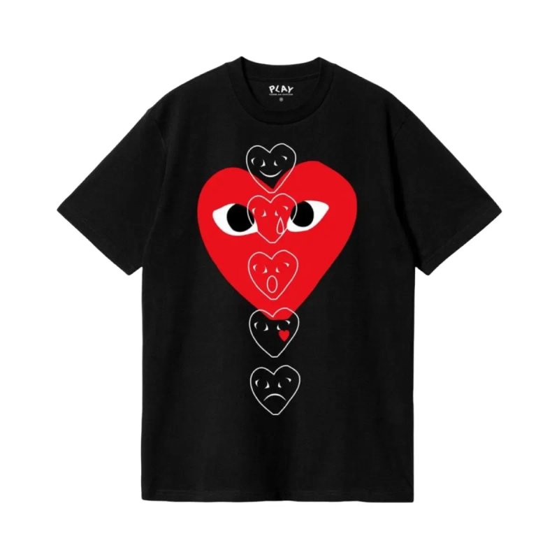 Футболка  Comme des Garcons Play Logo унисекс черная белая плей New — фото 8