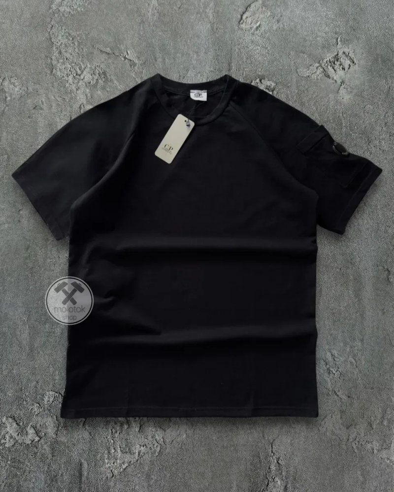 Футболка CP Company Лінза чоловіча чорна, біла | Мужская футболка СП Компани линза черная, белая — фото 2