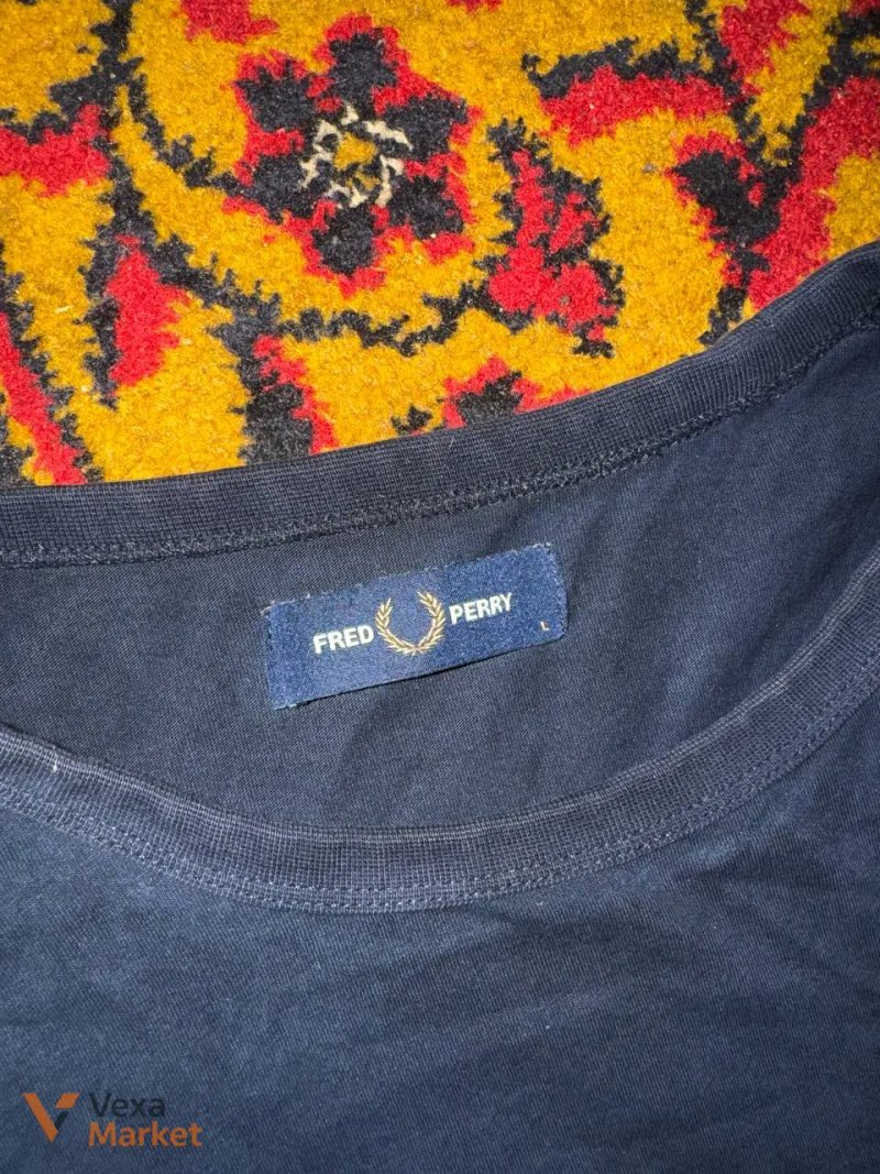Футболка Fred Perry темно-синя — фото 2