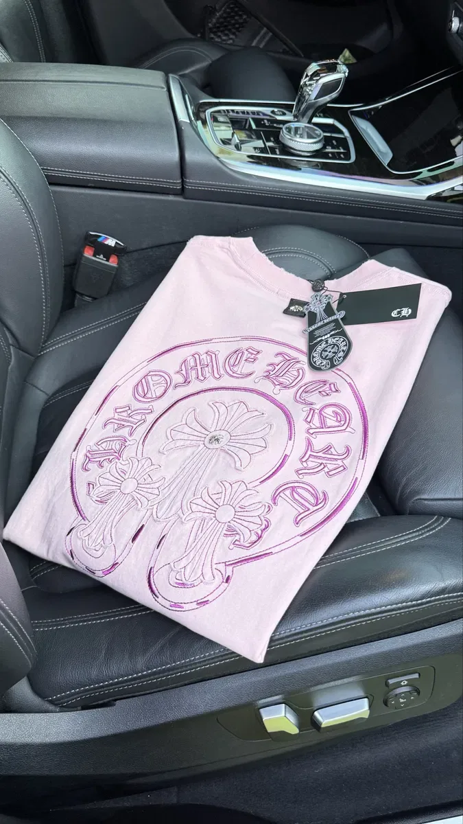 Футболка Хром Харст | Футболка Chrome Hearts рожева біла чорна S-M — фото 3