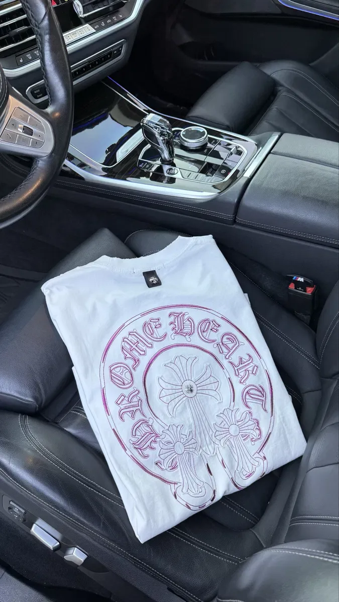 Футболка Хром Харст | Футболка Chrome Hearts рожева біла чорна S-M — фото 5